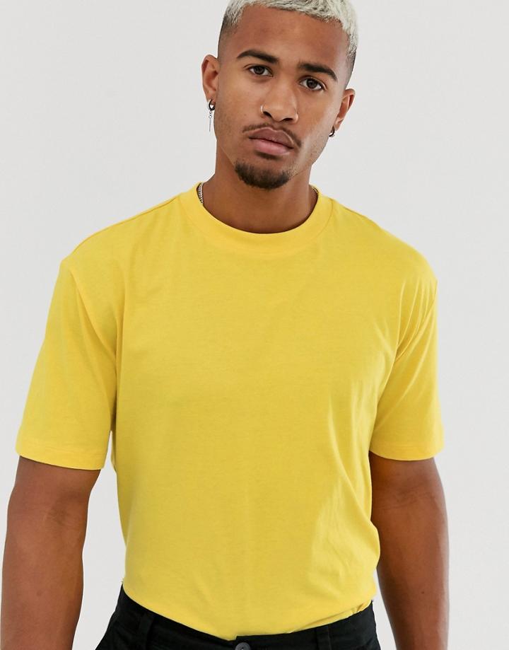 Asos Design Organic Relaxed T-shirt With Crew Neck In Yellow