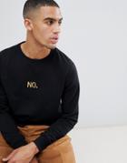 Brooklyn Supply Co Sweatshirt With Embroidered No In Recycled Cotton - Black