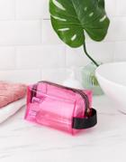 Asos Design Large Toiletry Bag In Plastic-pink