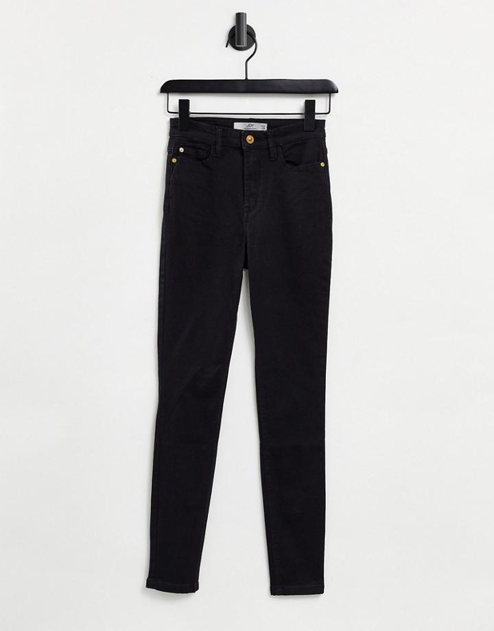 Jdy Jona High Waist Skinny Jeans In Black