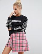 The Ragged Priest Long Sleeve T-shirt With Trouble Maker Print - Black