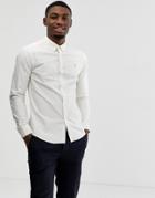 Farah Steen Slim Fit Textured Shirt In Off White - White