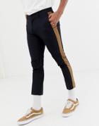 New Look Smart Pants With Side Stripe In Navy - Navy