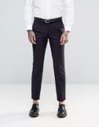 Harry Brown Slim Fit Suit Pants In Burgundy Check - Red