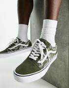 Vans Old Skool Sneakers In Green Bandana Print