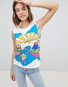 Wrangler X Peter Max Playing Cloud Tank - White