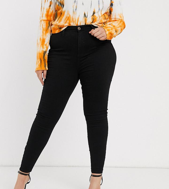 River Island Plus Kaia Skinny Jeans In Black