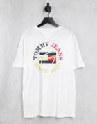 Tommy Jeans Vintage Circular Back Logo T-shirt In White