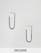 Monki Paperclip Earrings - Silver