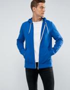 Asos Zip Up Hoodie In Blue - Blue