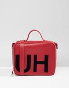 Hugo Handbag With Textured Logo - Red