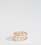 Designb Patterned Band Ring In Rose Gold Exclusive To Asos - Gold