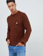 Le Breve Thick Knitted Sweater-orange