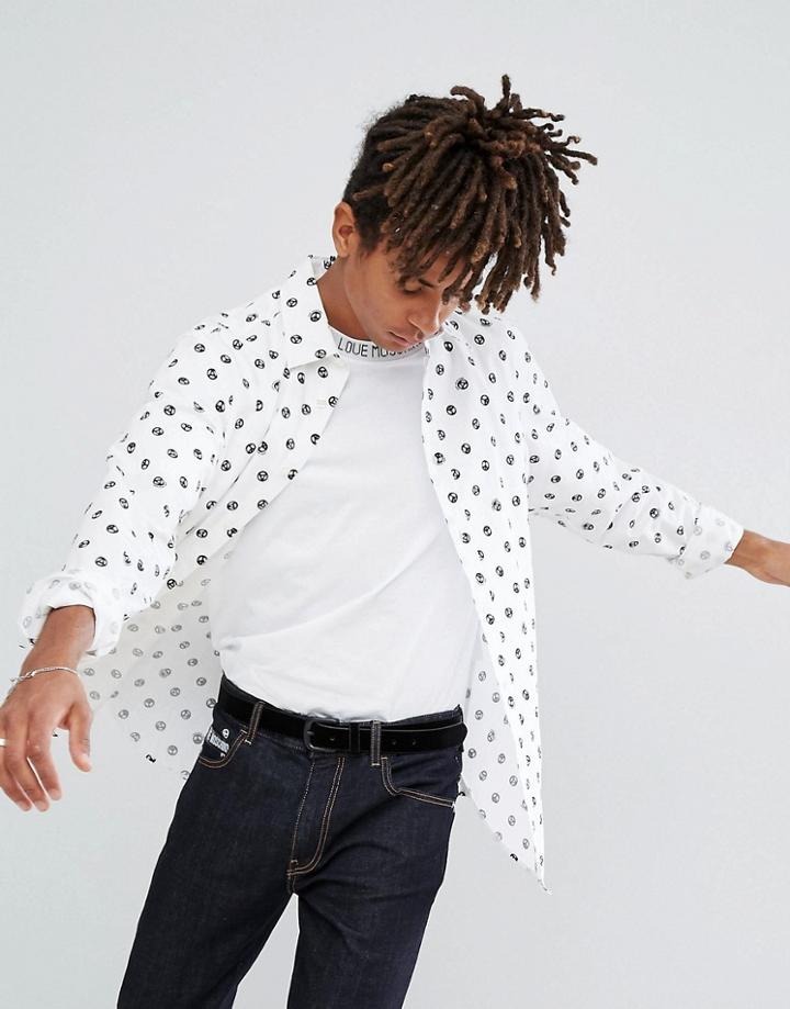 Love Moschino Peace Print Shirt - White