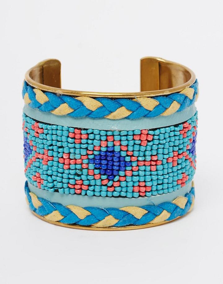 Raga Beaded Cuff - Sterling Blue
