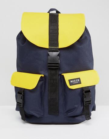 Nicce London Rubberised Backpack In Yellow - Yellow