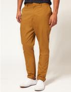 Asos Carrot Fit Tobacco Pants - Brown
