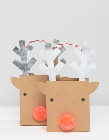 Meri Meri Reindeer Small Gift Bags - Multi