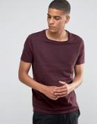 Asos T-shirt With Square Neck In Oxblood - Red