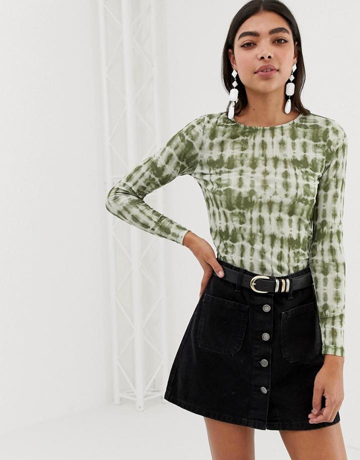 New Look Top In Tie Dye - Green
