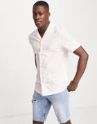 French Connection Plain Revere Collar Shirt In Pink