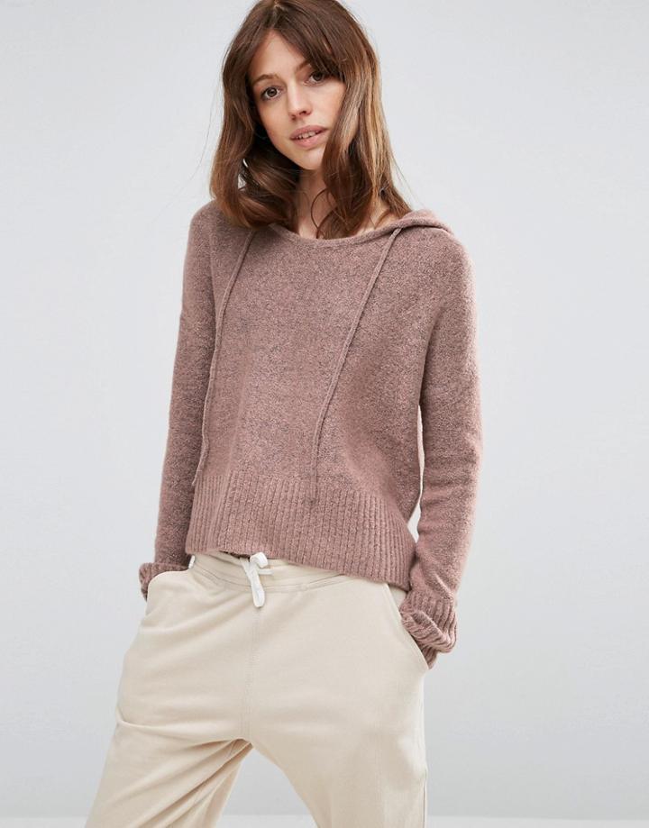 Asos Lounge Knitted Hoodie - Pink