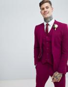 Asos Design Wedding Super Skinny Suit Jacket In Plum - Purple