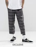 Reclaimed Vintage Inspired Relaxed Pants In Check - Gray