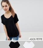 Asos Design Petite Forever T-shirt 2 Pack - Multi