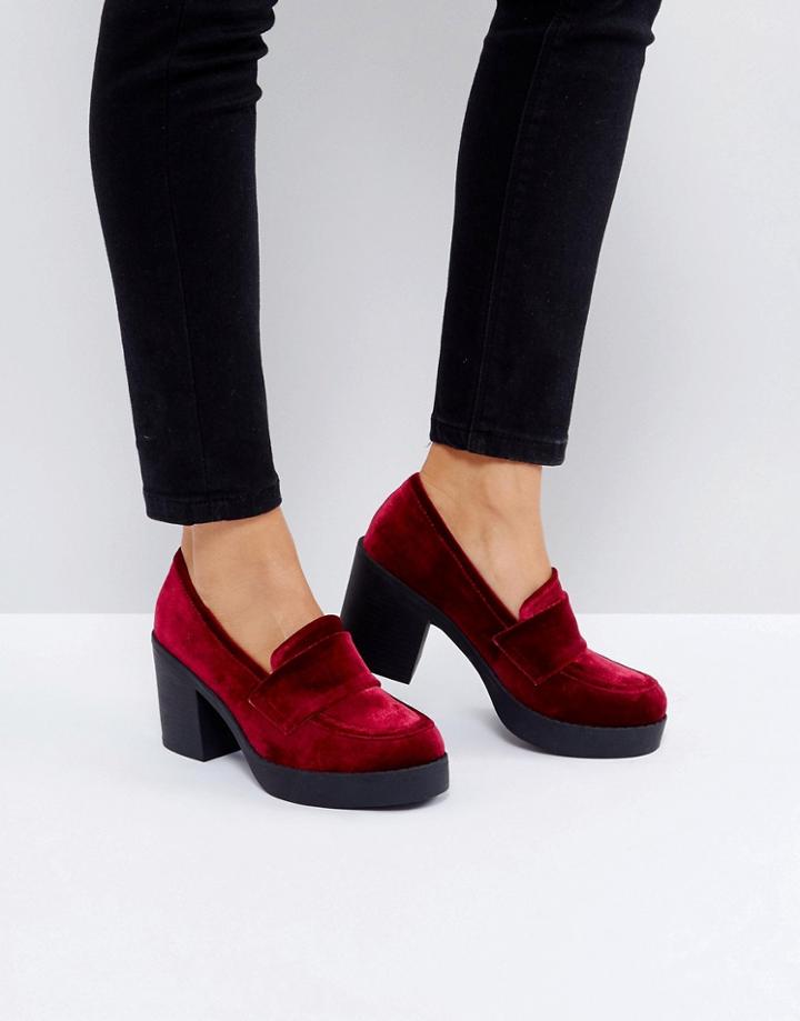 Asos Offbeat Heeled Shoe - Red