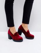 Asos Offbeat Heeled Shoe - Red