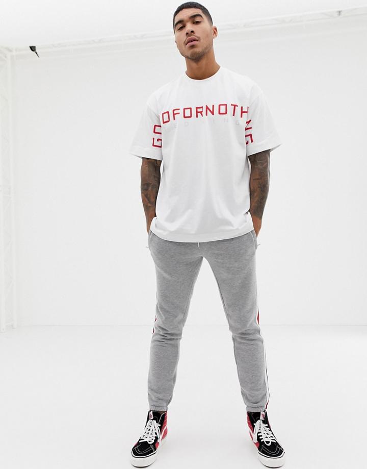 Good For Nothing Oversized T-shirt With Large Logo In White - White