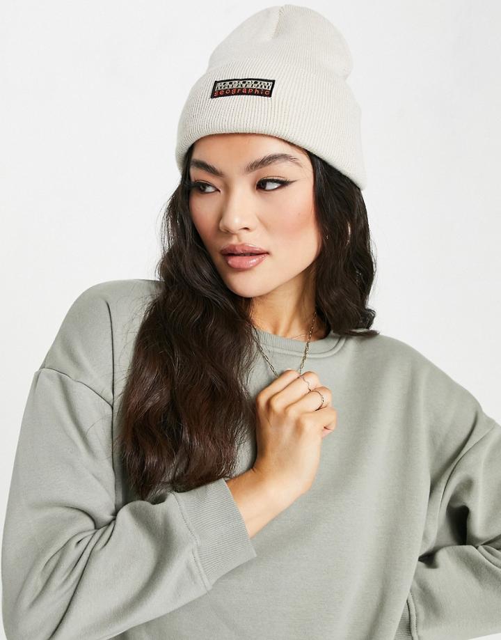 Napapijri Faro Beanie In Cream-white