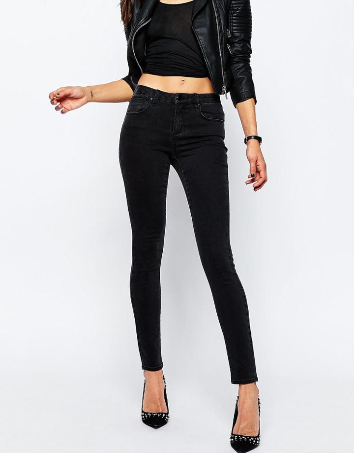 Asos 'sculpt Me' Premium Jeans In Washed Black - Washed Black
