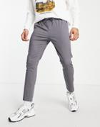 Asos Design Skinny Chinos With Elasticated Waist In Gray
