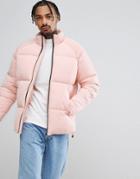 Asos Puffer With Funnel Neck In Pink - Pink