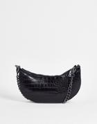 Asos Design Shoulder Bag With Chain Strap In Black