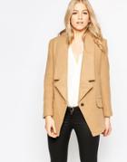 Parka London Wool Tuxedo Coat - Camel