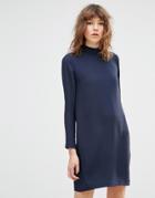 Samsoe & Samsoe Theta T Neck Long Sleeve Navy Mini Dress - Navy
