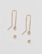 Pieces Galia Multipack Earrings - Gold
