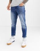 River Island Slim Jeans In Mid Wash Blue