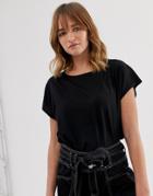 Weekday Crew Neck T-shirt In Black - Black