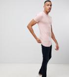 Asos Design Tall Organic Muscle Fit T-shirt With Crew Neck In Pink - Pink