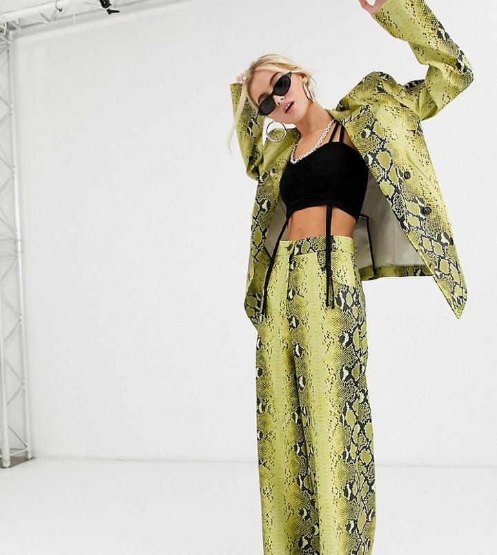 Collusion Pu Snake Pants-yellow