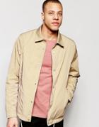 Asos Coach Jacket With Contrast Lining In Stone - Stone