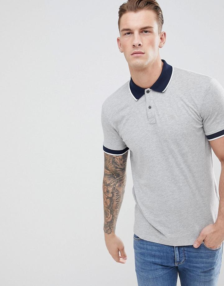 Esprit Polo Shirt With Contrast Collar - Gray