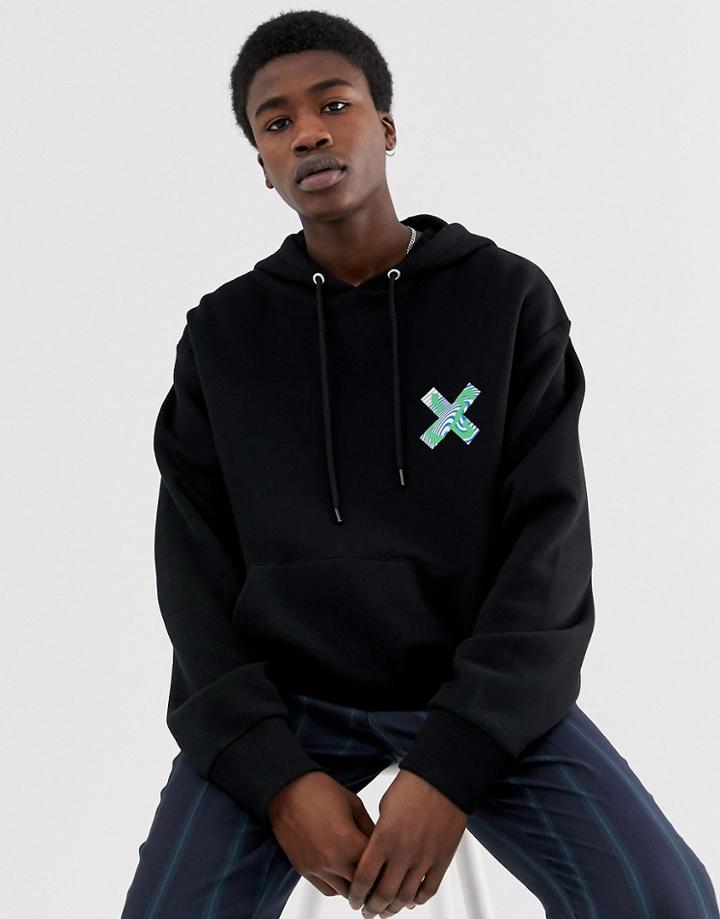 Collusion Back Print Hoodie - Black