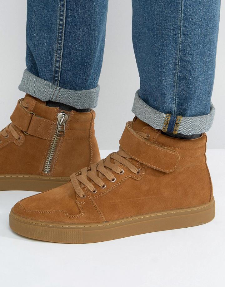 Kg Kurt Geiger Anderson Suede Hi Top Sneakers - Tan