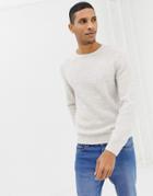 Burton Menswear Ribbed Sweater In Ecru - Cream