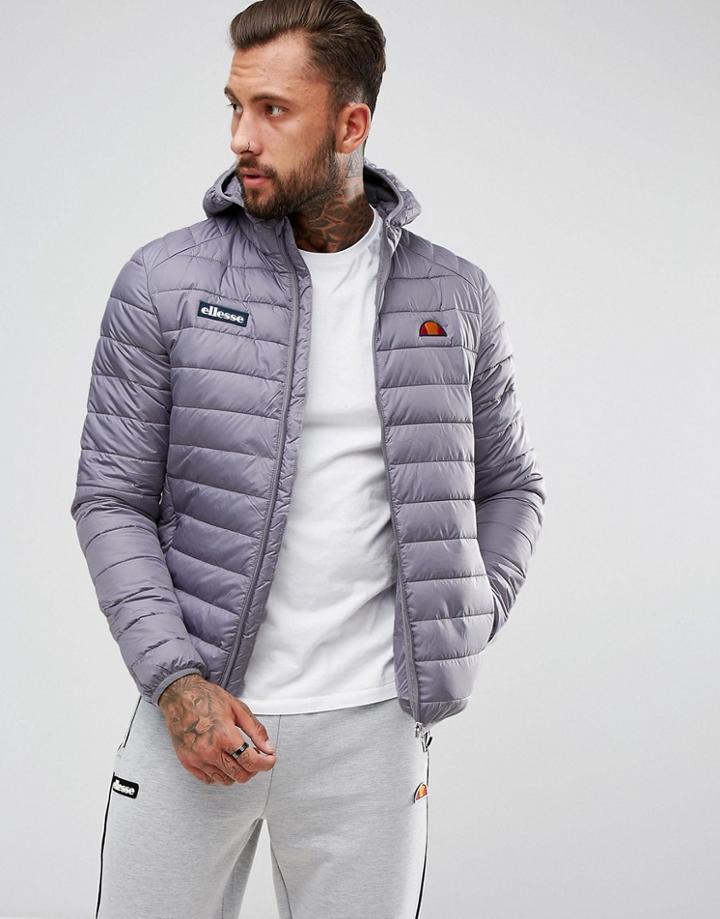Ellesse Padded Jacket With Hood In Gray - Gray
